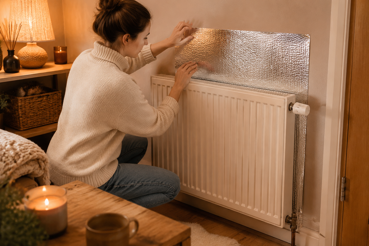 Radiator Reflector Foil 5m in use
