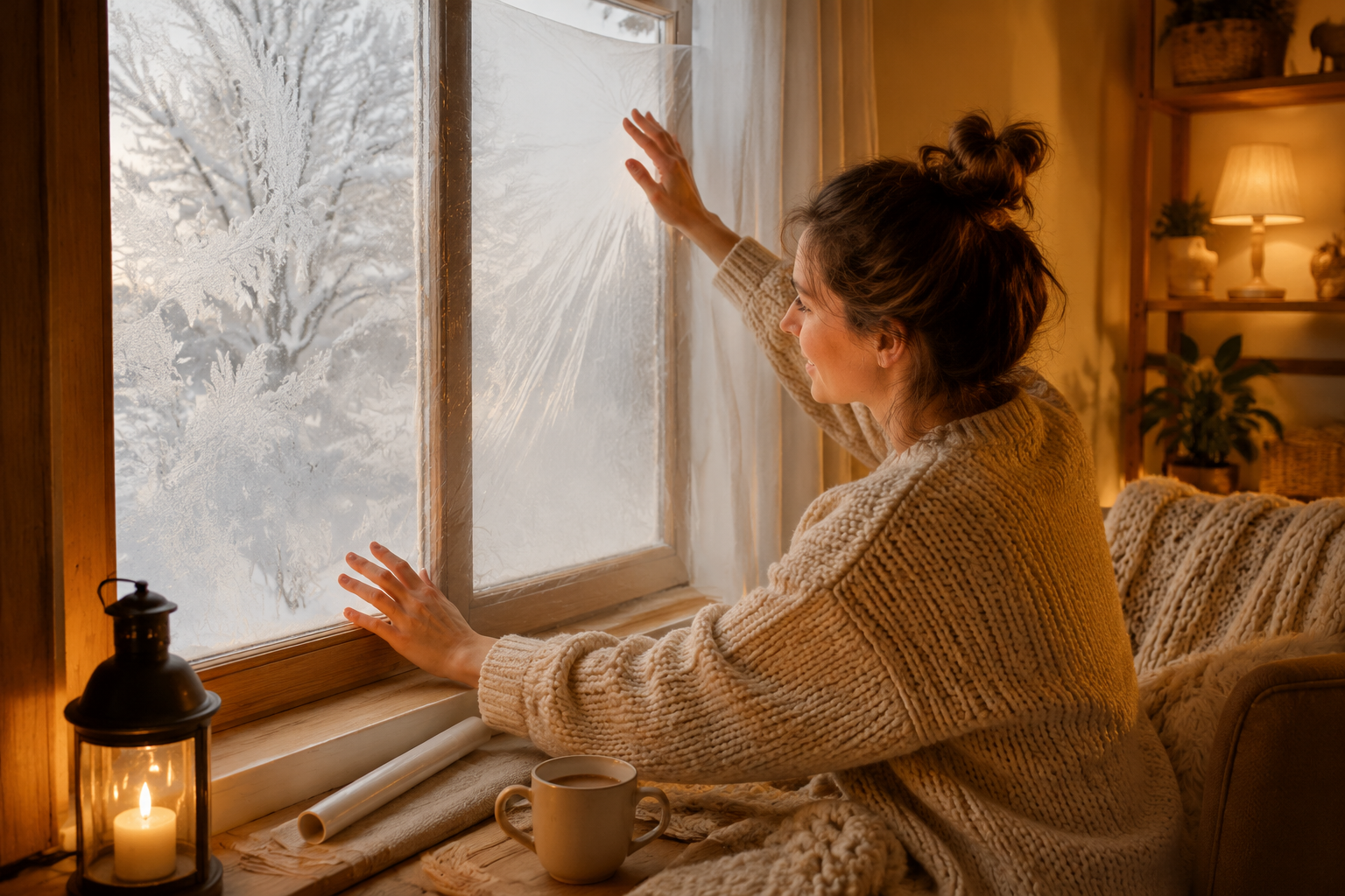 Thermal Window Insulation Film in use